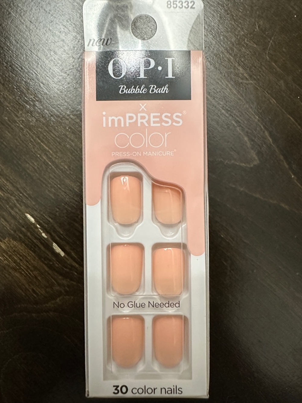 OPI imPRESS Bubble Bath Press-On Nails - Peach Nude short